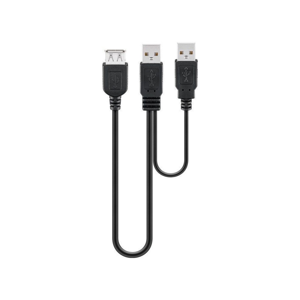 CABO USB FEMEA / 2 USB 2.0 MACHO  30cm