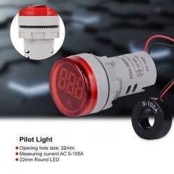 AMPERIMETRO DIGITAL PAINEL LED VERMELHO 0-100A