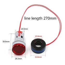 VOLTIMETRO AMPERIMETRO DIGITAL LED VERMELHO AD16-22AV / AC24-500V 5-100A