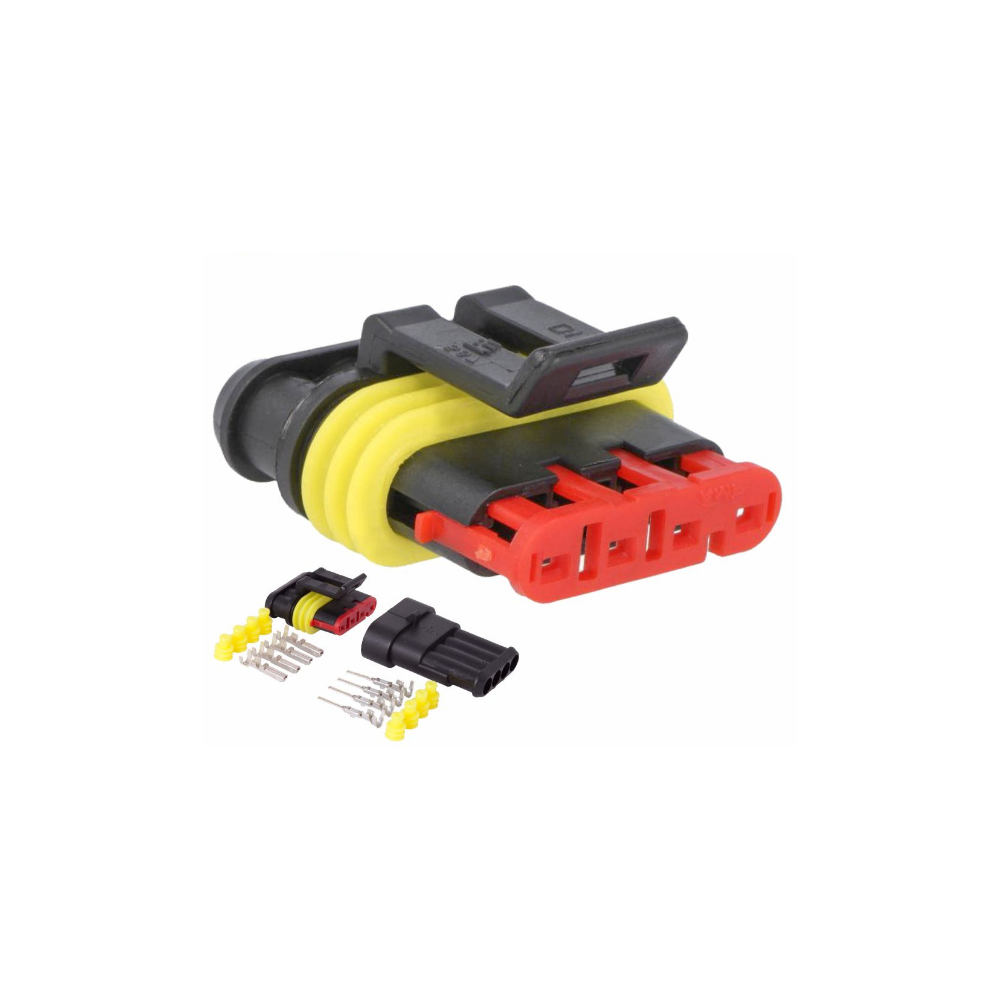 FICHA AUTOMOTIVA ESTANQUE 4P SUPERSEAL 1.5 C/ TERMINAIS