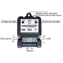 REGULADOR PAINEL SOLAR 6-12VDC 10Ah