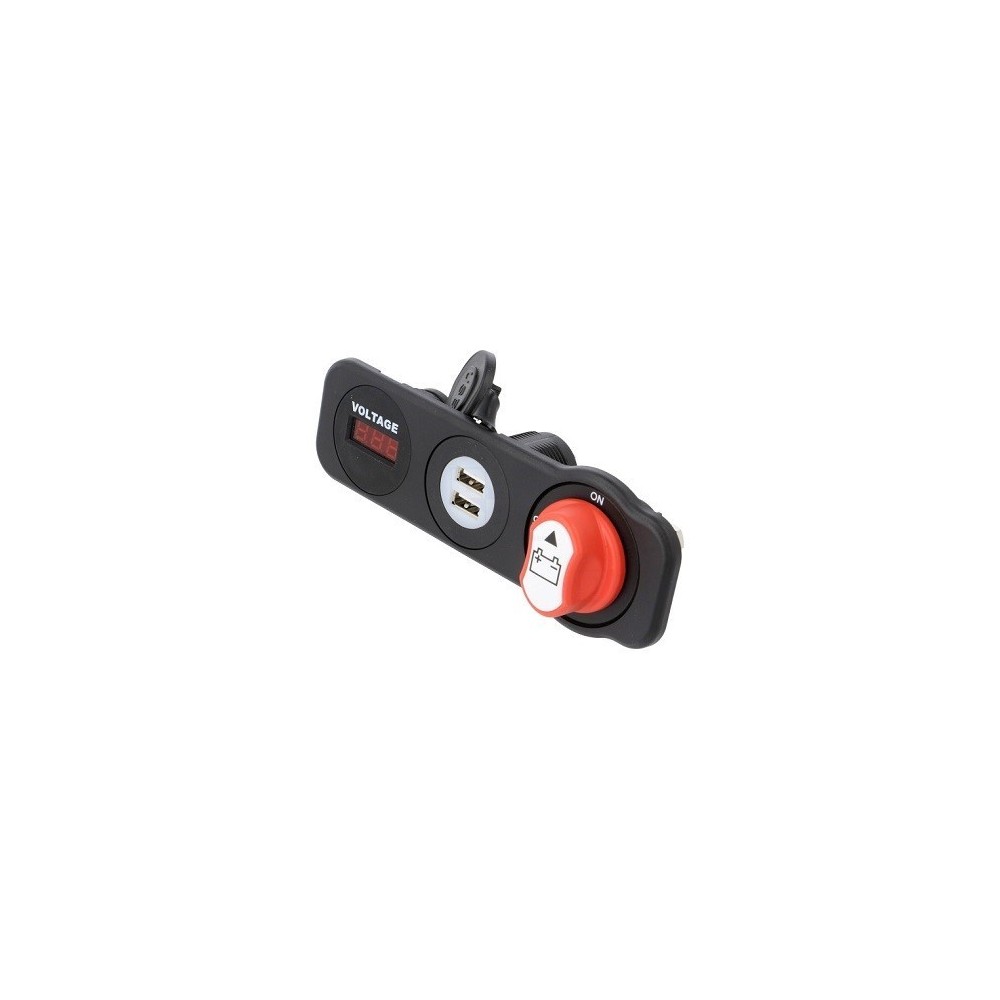 ALIMENTADOR AUTO 2xUSB MOSTRADOR E CORTA CORRENTE 12/24V