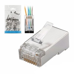 KIT 100 FICHAS RJ45 CAT.6 TECNOLOGIA PASSANTE