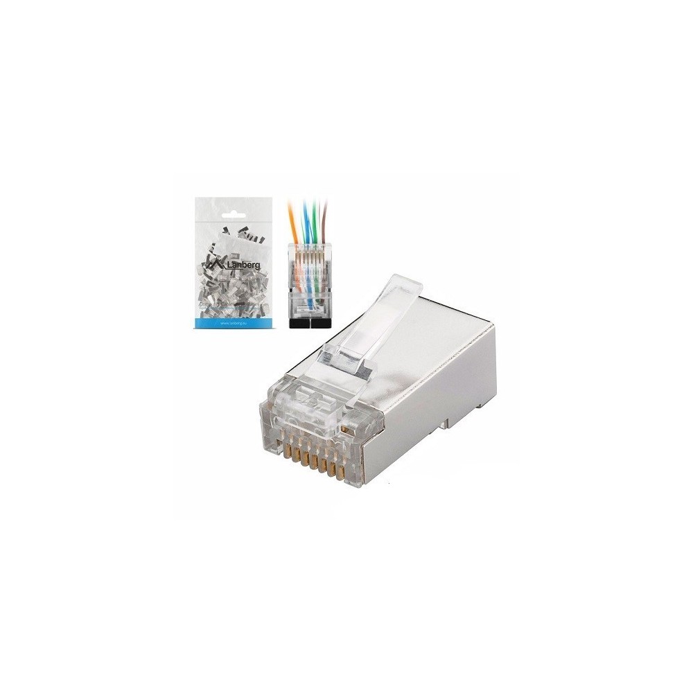 KIT 100 FICHAS RJ45 CAT.6 TECNOLOGIA PASSANTE