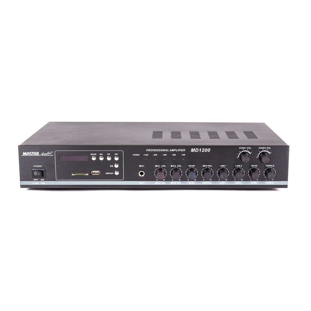 MASTER AUDIO MD1200 AMPLIFICADOR USB BT RADIO 4OHM 100V 100W
