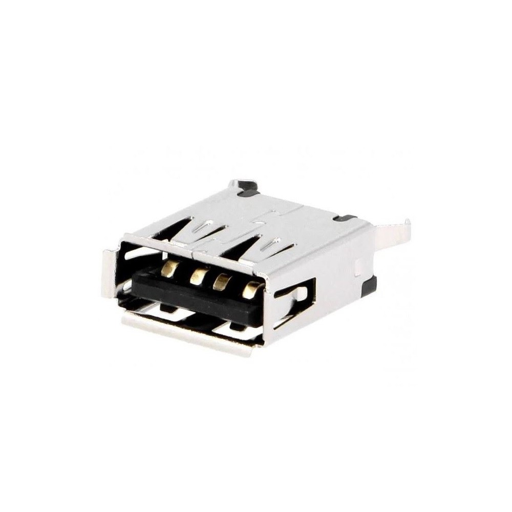 FICHA USB A FEMEA PARA PCB THT 4 PIN. FIX. RETA
