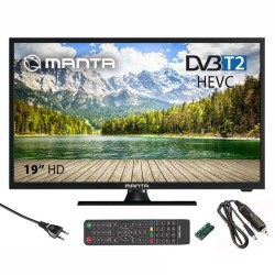 TV LED 19" HDMI USB 2x3W 230/12V MANTA