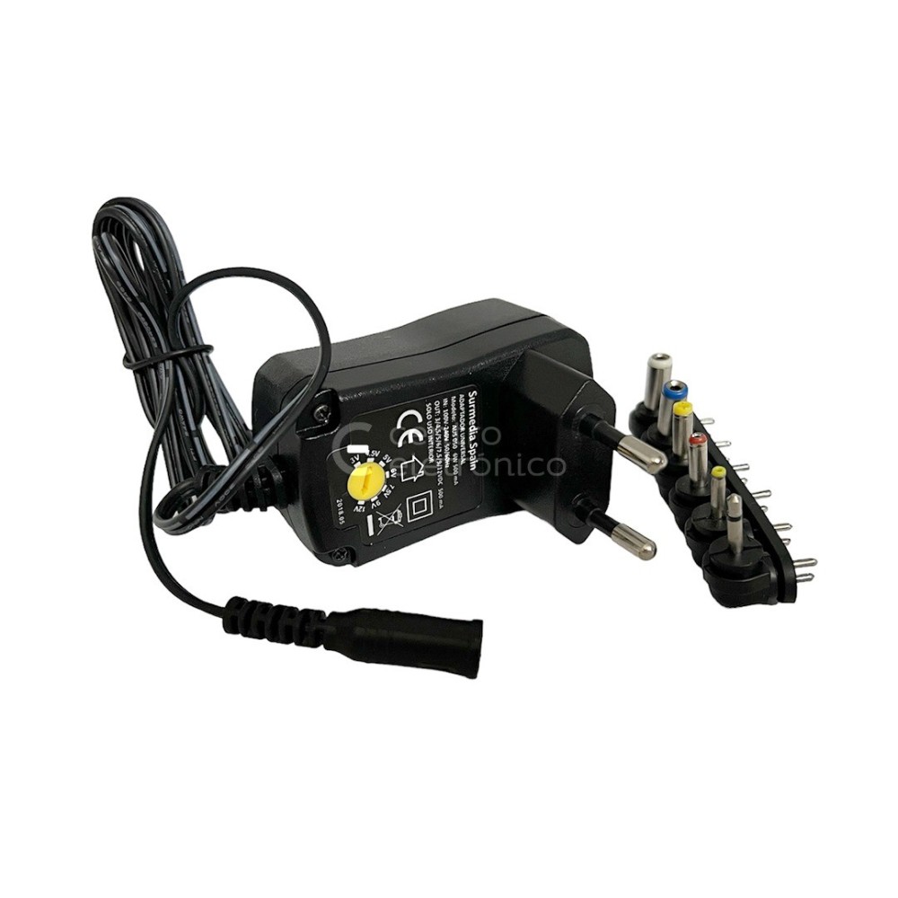 ALIMENTADOR UNIVERSAL 230V 3-4,5-6-7,5-9-12V DC 500mA ALIMENTADOR UNIVERSAL 230V 3-4,5-6-7,5-9-12V DC 500mA