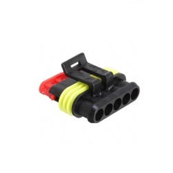 FICHA AUTOMOTIVA ESTANQUE 5P SUPERSEAL 1.5 IP67 C/ TERMINAIS