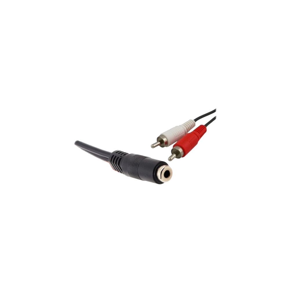 CABO JACK 3.5 STEREO FEMEA / 2xRCA MACHO 0,25MT