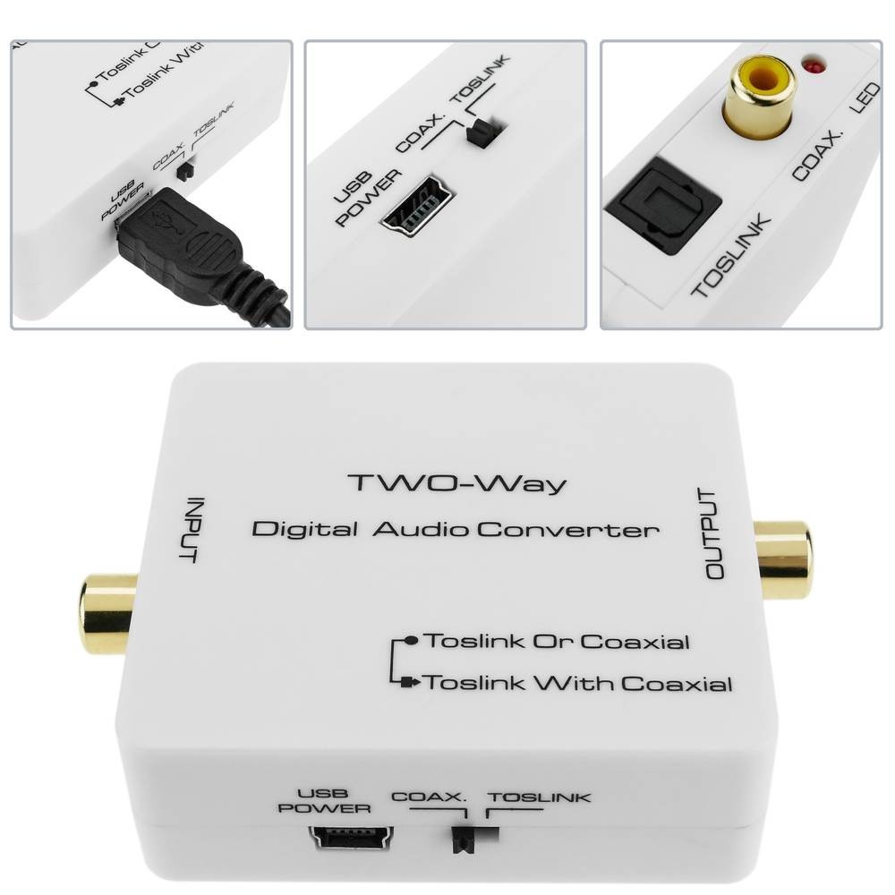 CONVERSOR AUDIO DIGITAL TOSLINK P/ DIGITAL COAXIAL E INVERSO