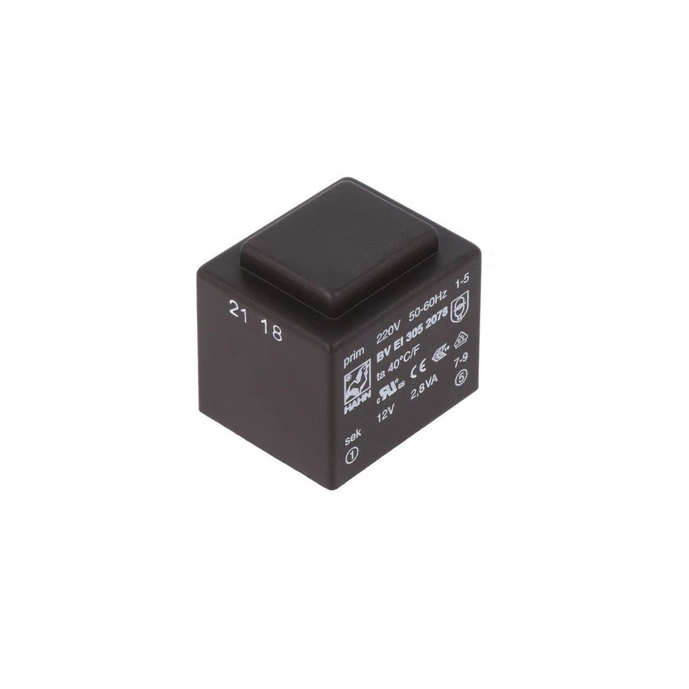 TRANSFORMADOR ENCAPSULADO 12V/2.8VA/220V