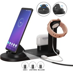 CARREGADOR INDUCAO QI 4 EM 1 PARA APPLE E ANDROID