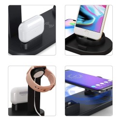CARREGADOR INDUCAO QI 4 EM 1 PARA APPLE E ANDROID