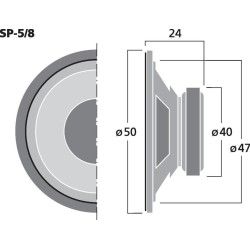 ALTIFALANTE MINIATURA 6W 8OHM 47MM X24MM