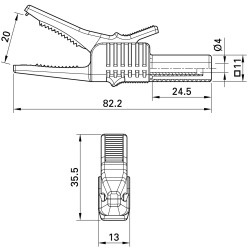 PINÇA CROCODILO 32A 1KV  MAX 20mm AZUL
