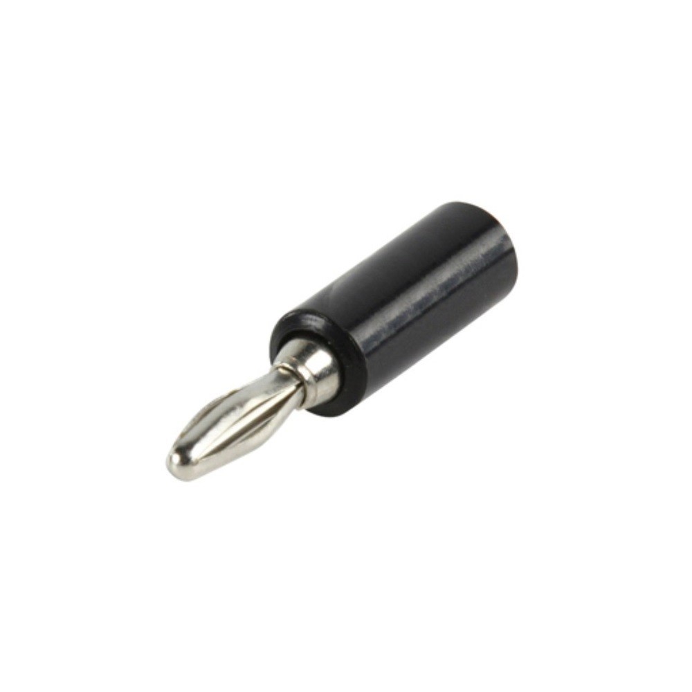 FICHA BANANA MACHO 4mm PRETO C/ FURO