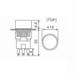 INTERRUPTOR REDONDO ON-OFF 250VAC 3A Ø16MM