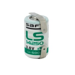 PILHA LITIO SAFT LS14250 LSH 1/2AA 3,6V COM PATILHAS