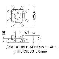 SUPORTE ADESIVO P/ ABRACADEIRAS 25.4mm
