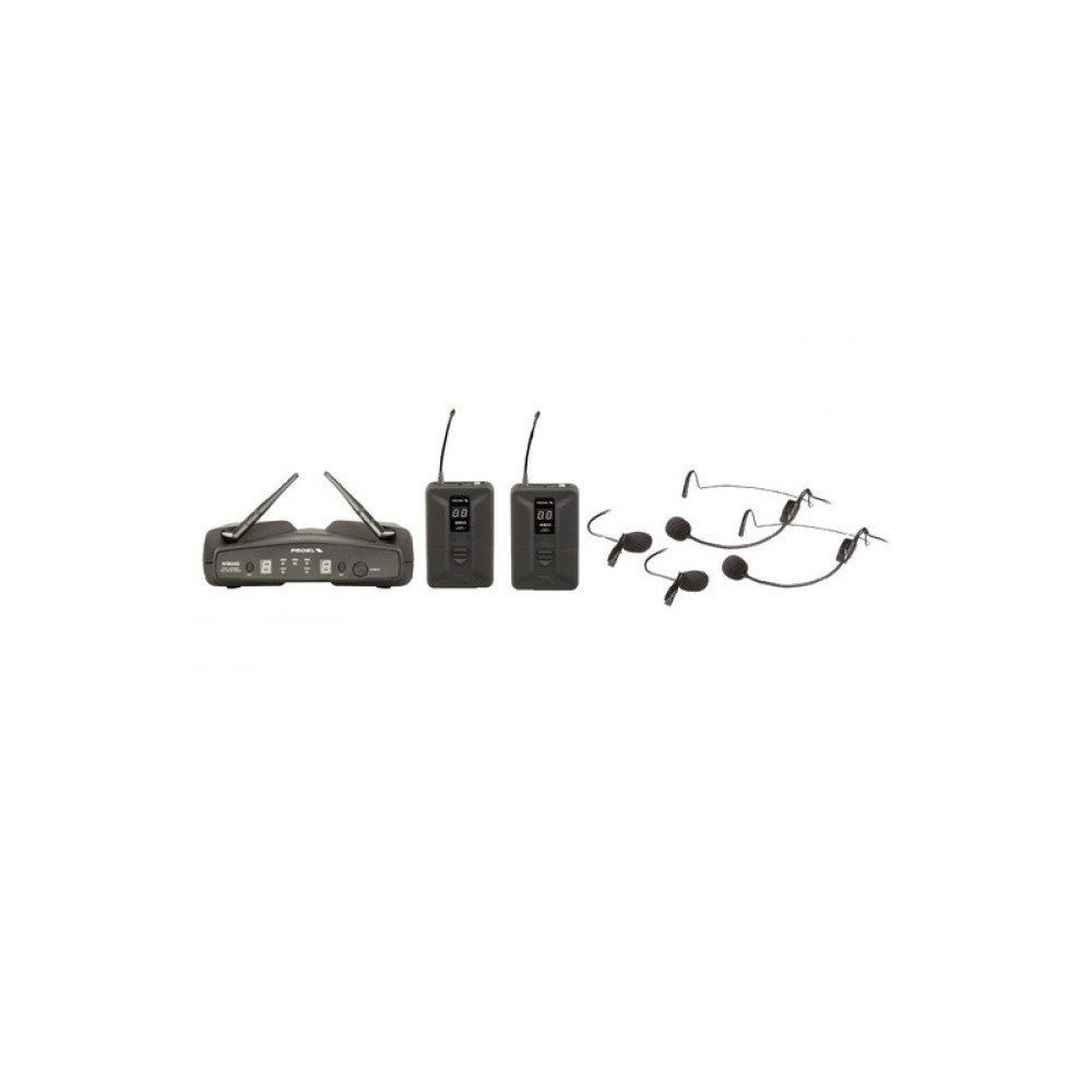 PROEL WM600DH SISTEMA MICRO SEM FIOS  2 HEADSET UHF MULTICANAL