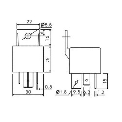 RELE ELETROMAGNETICO SPDT AUTOMOTIVO 12V 80A