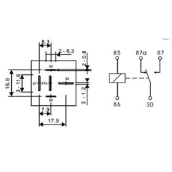 RELE ELETROMAGNETICO SPDT AUTOMOTIVO 12V 80A