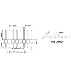 REGUA 40 PINOS 2.54mm