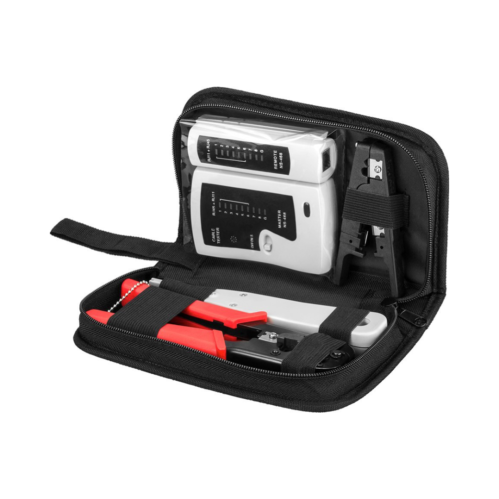 TESTADOR DE CABOS REDE RJ11 RJ45 C/ ALICATE E DESCARNADOR