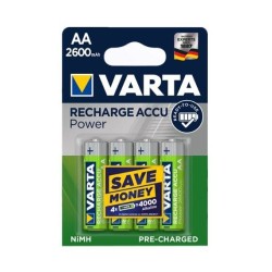 PACK 4 PILHAS RECARREGAVEIS AA 1,2V 2600mA R6 NI-MH