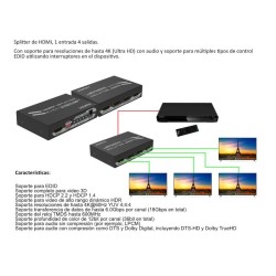 SPLITTER HDMI 1 ENTRADA 4 SAIDAS EDID