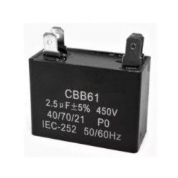 CONDENSADOR RECTANGULAR 2,5MF/450V FASTON