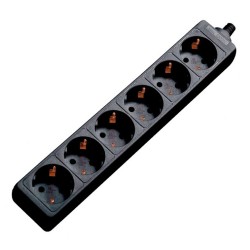 EXTENSAO CORRENTE SCHUKO 6 VIAS 3MTS PRETO