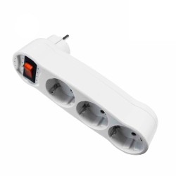 FICHA TRIPLA RECTANGULAR  C/ INTERRUPTOR 16A 250VAC
