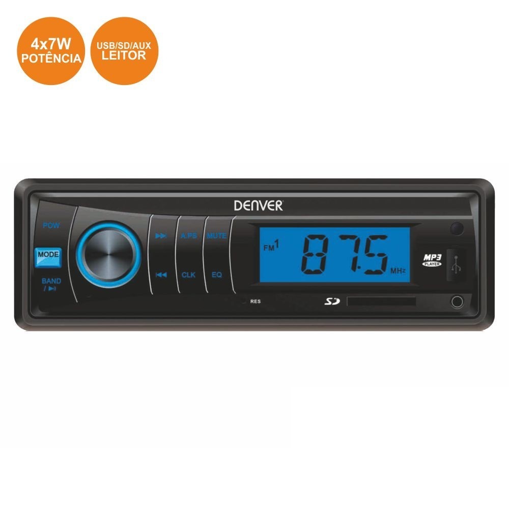 AUTO RADIO MP3 WMA 4X7W  FM SD USB AUX