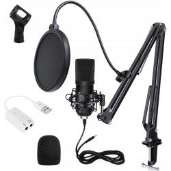 MICROFONE CONDENSADOR DE ESTUDIO COM SUPORTE