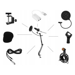 MICROFONE CONDENSADOR DE ESTUDIO COM SUPORTE
