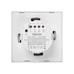 INTERRUPTOR PAREDE TATIL TRIPLO S/ FIOS C/ COMANDO SONOFF T2EU3C-TX