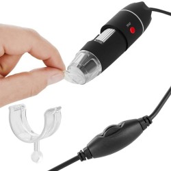 MICROSCÓPIO DIGITAL 2MP USB 8 LEDS COM AMPLIAÇÃO 1600X