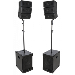 SISTEMA LINE ARRAY ATIVO 6 COLUNAS 4" 2X SUB 12" 800W