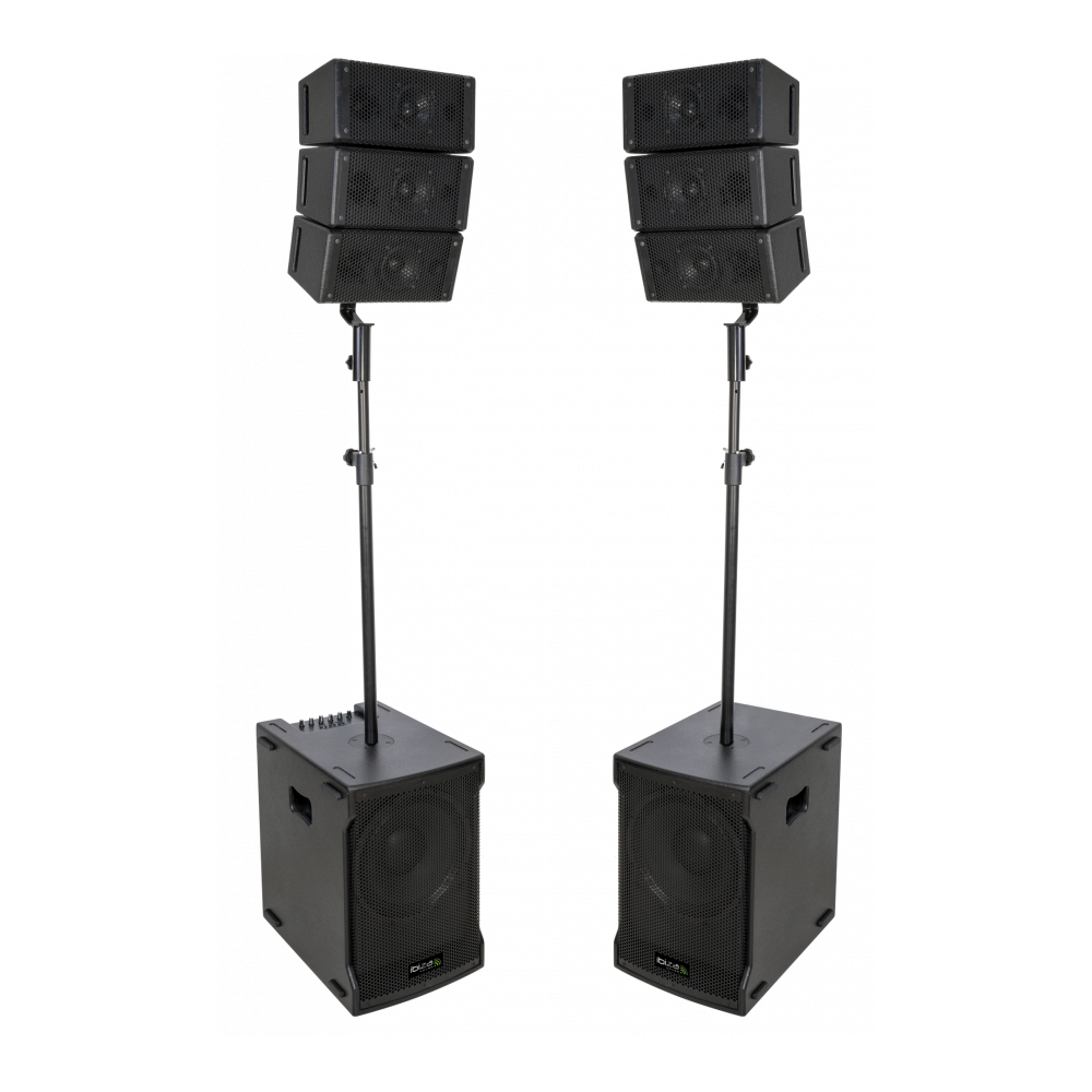 SISTEMA LINE ARRAY ATIVO 6 COLUNAS 4" 2X SUB 12" 800W