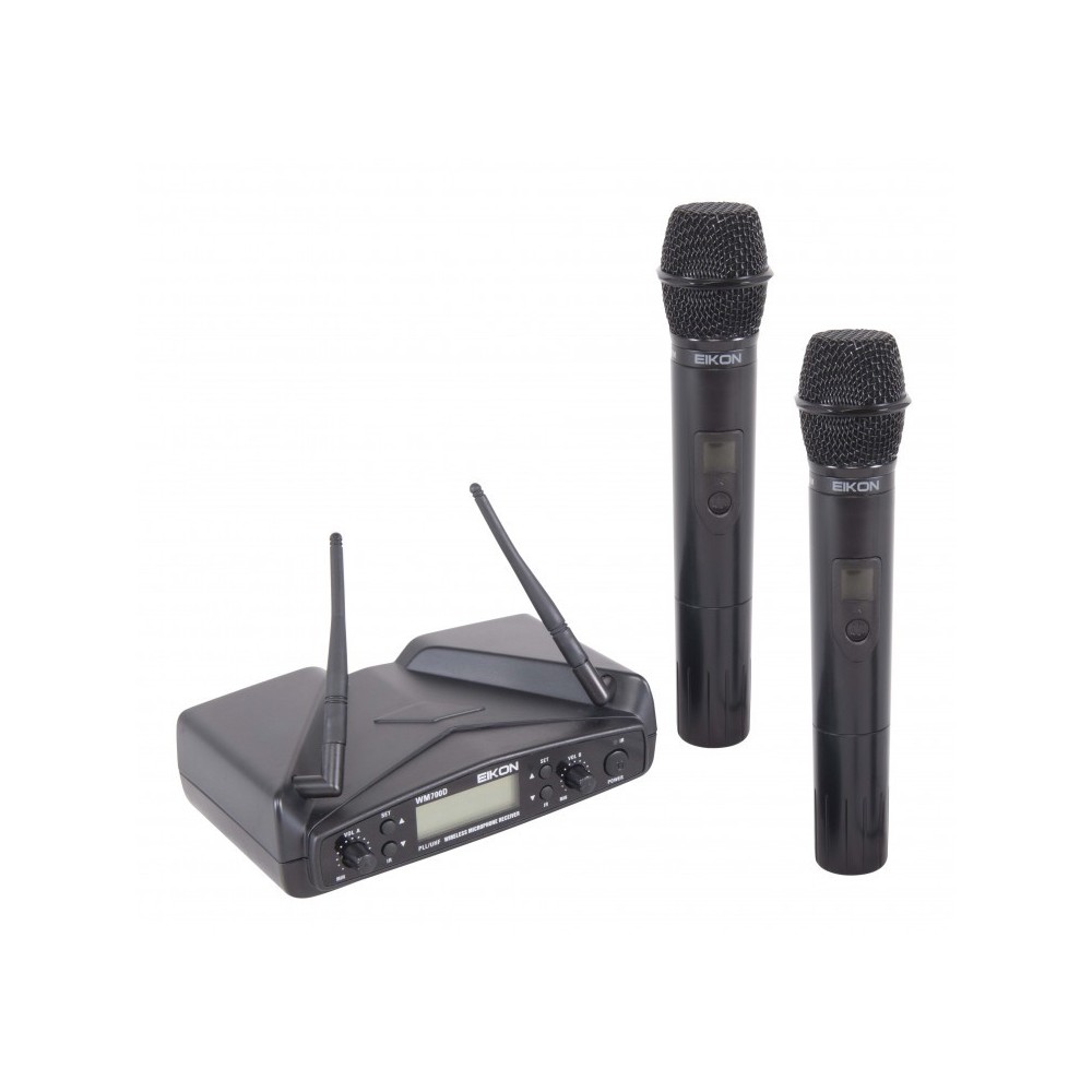 EIKON WM700DM SISTEMA MICRO S/ FIOS DUPLO MÃO MULTIFREQUENCIAS PLL UHF