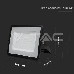 PROJECTOR SLIM SMD 100W 100-240V PRETO BRANCO QUENTE SAMSUNG