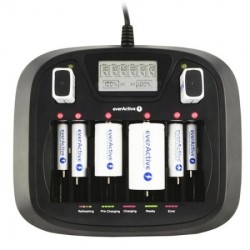 CARREGADOR ATE 6 PILHAS AA / AAA / C/ D / 9V EVERACTIVE NC-900U