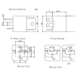 RELE ELETROMAGNETICO SPDT AUTOMOTIVO 12V 40A FASTON