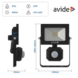 PROJECTOR LED SMD 230V 10W C0M SENSOR