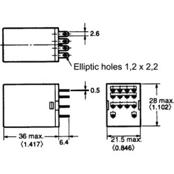 RELE ELETROMAGNETICO 4PDT 120V 5A