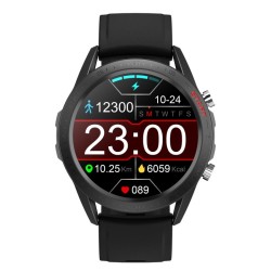 SMARTWATCH ELEGANCE PRETO + PELE CASTANHO DCU