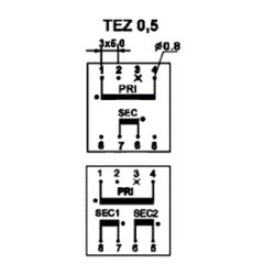 TRANSFORMADOR ENCAPSULADO 230VAC 6V 0.5VA