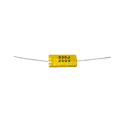 CONDENSADOR POLIESTER 3.3uF HORIZONTAL 250V NAO POLARIZADO